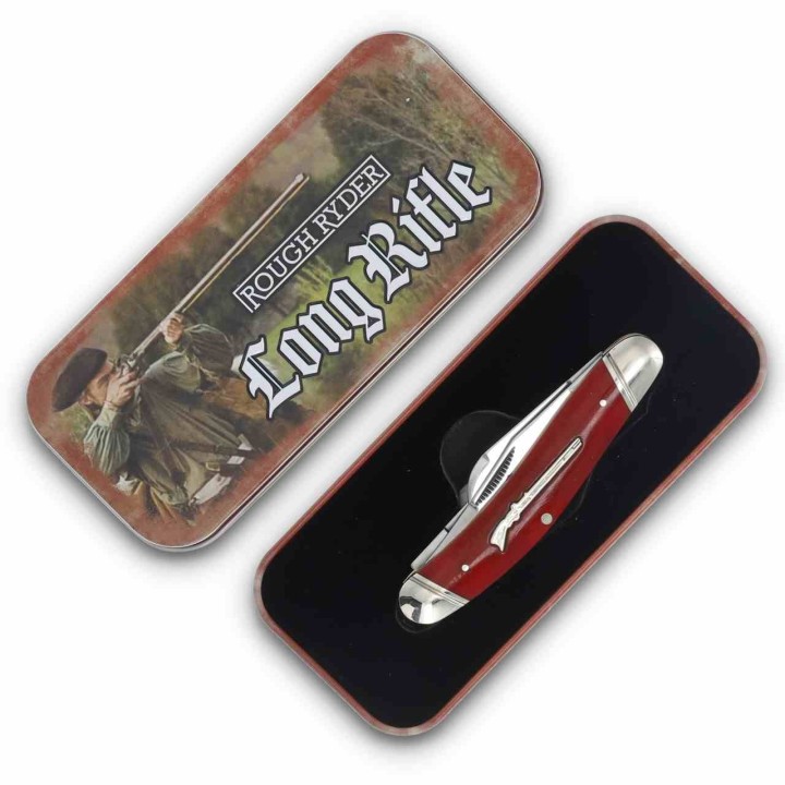 Couteau Rough Ryder Long Rifle Sowbelly Stockman Red Lames en Acier Inox Manche Os Slipjoint RR2619 - Livraison Gratuite