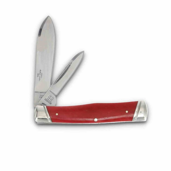Couteau Rough Ryder Long Rifle Gunstock Red Lames Acier 440 Manche Os Slipjoint RR2621 - Livraison Gratuite