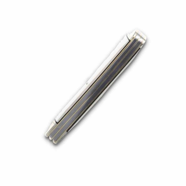 Couteau Rough Ryder Tuxedo White Razor Trapper Lames Acier 440 Manche Micarta Slipjoint RR2667- Livraison Gratuite