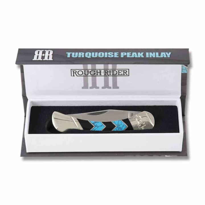 Couteau Rough Ryder Turquoise Peak Lockback Lame Acier 440 Poignée Turquoise Lockback RR1576 - Livraison Gratuite