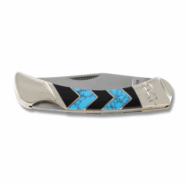 Couteau Rough Ryder Turquoise Peak Lockback Lame Acier 440 Poignée Turquoise Lockback RR1576 - Livraison Gratuite