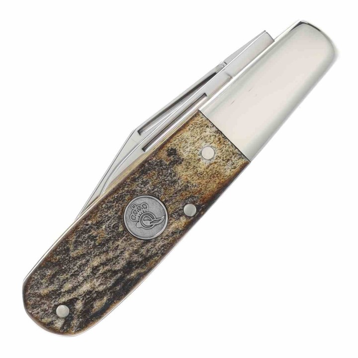 Couteau Queen Barlow Genuine Stag Lames Acier Carbone 1095 Manche Corne de Daim USA QGSH281 - Livraison Gratuite