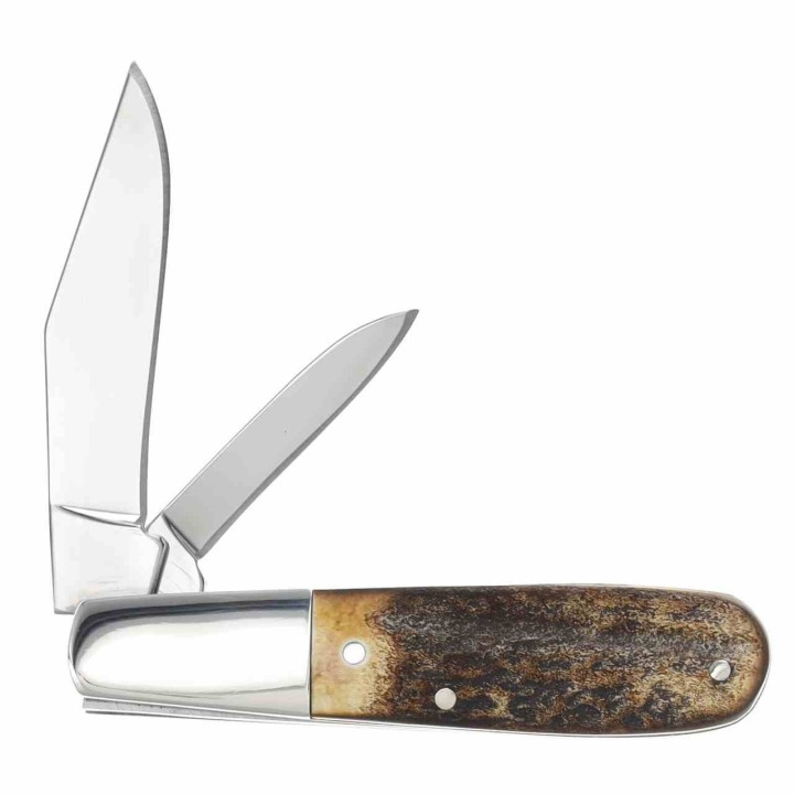 Couteau Queen Barlow Genuine Stag Lames Acier Carbone 1095 Manche Corne de Daim USA QGSH281 - Livraison Gratuite