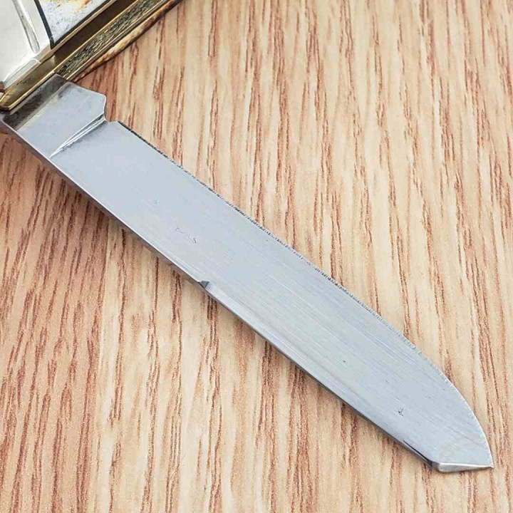 Couteau Rough Ryder Trapper Cinnamon Bone Stag 2 Lames Acier Carbone Poignée Os Cerfé Slipjoint RR2420 - Livraison Gratuite