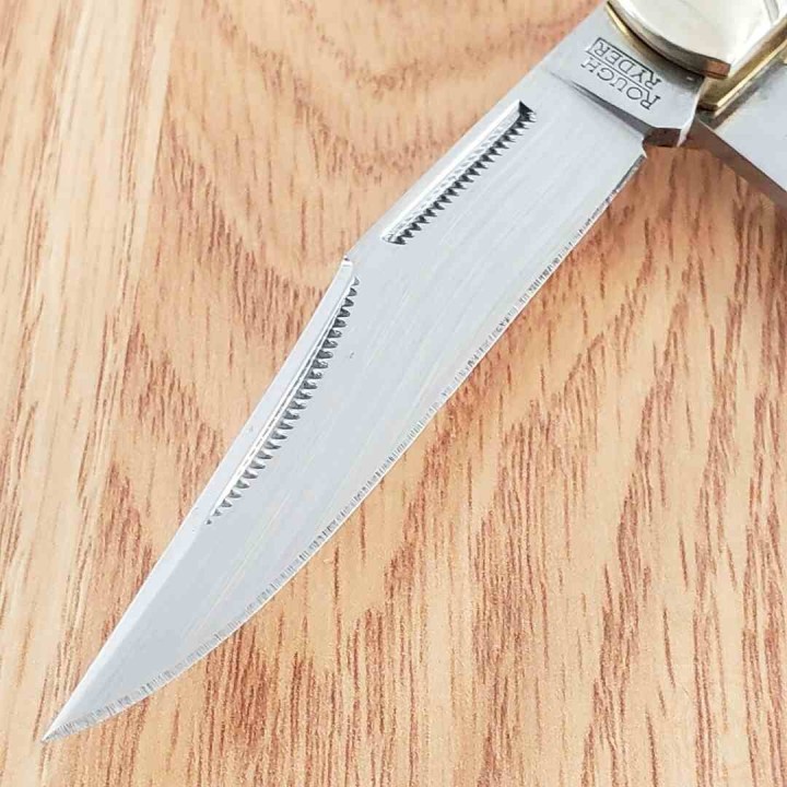 Couteau Rough Ryder Trapper Cinnamon Bone Stag 2 Lames Acier Carbone Poignée Os Cerfé Slipjoint RR2420 - Livraison Gratuite