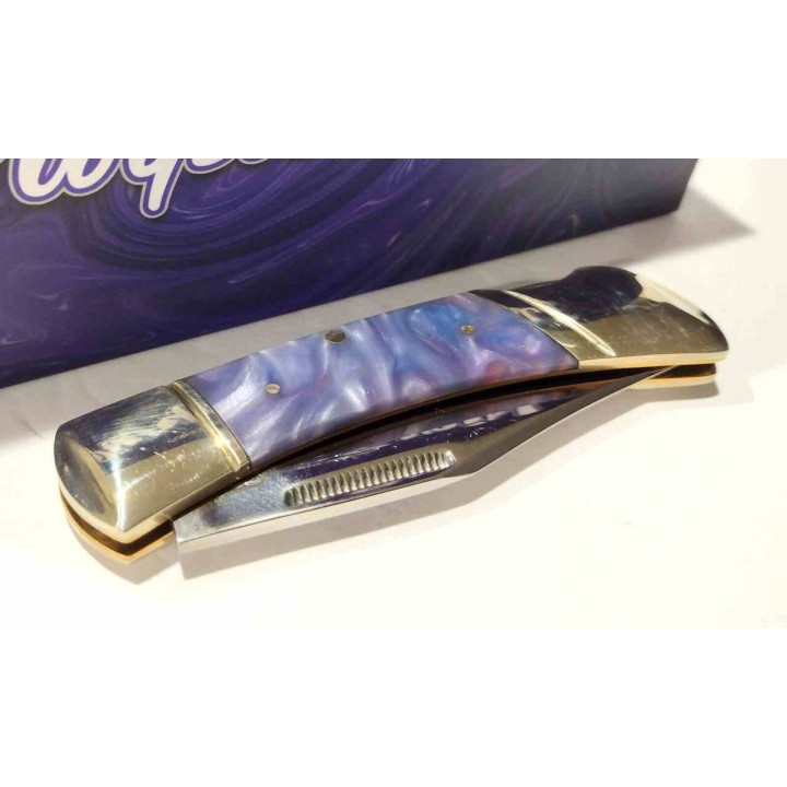 Couteau Pliant Rough Ryder Purple Swirl Lame Acier 440 Manche Polymère Lockback RR2149 - Livraison Gratuite