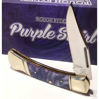 Couteau Pliant Rough Ryder Purple Swirl Lame Acier 440 Manche Polymère Lockback RR2149 - Livraison Gratuite