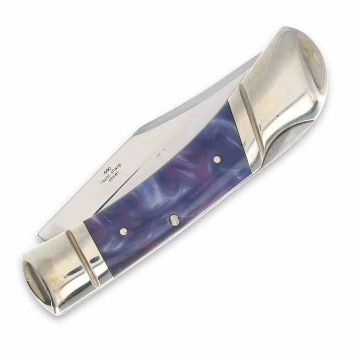 Couteau Pliant Rough Ryder Purple Swirl Lame Acier 440 Manche Polymère Lockback RR2149 - Livraison Gratuite