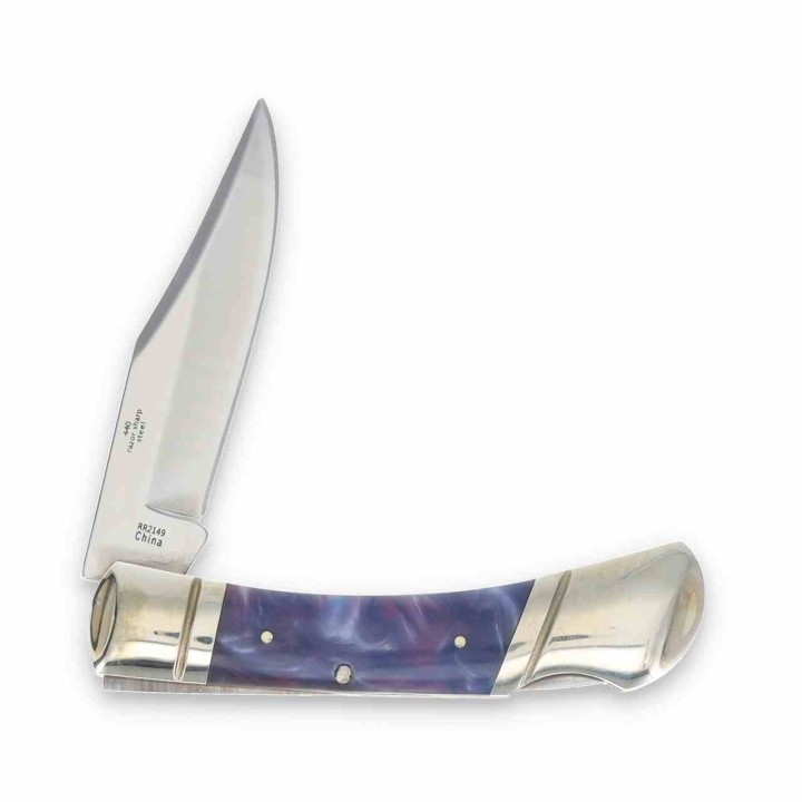 Couteau Pliant Rough Ryder Purple Swirl Lame Acier 440 Manche Polymère Lockback RR2149 - Livraison Gratuite