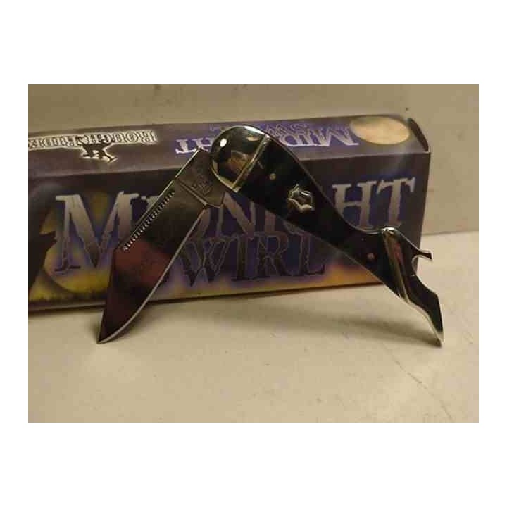 Couteau Rough Ryder Small Leg Knife Midnight Lame Acier 440A Manche Polymère Slipjoint RR960 - Livraison Gratuite