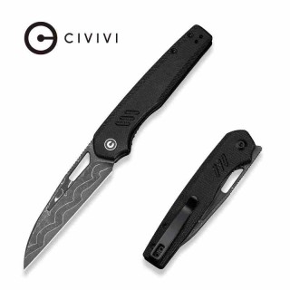 Couteau CIVIVI Guile Black Lame Acier Damas Manche Micarta Liner Lock KIVT C24062BDS1 - Livraison Gratuite