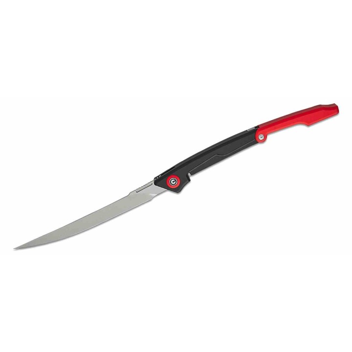 Couteau CIVIVI Shawka Fillet Lame Acier 14C28N Manche Alu Noir/Red Liner Lock Etui Nylon CIVC22029B1 - Livraison Gratuite
