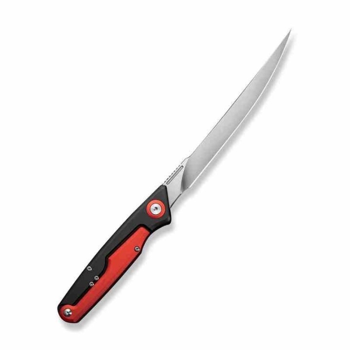 Couteau CIVIVI Shawka Fillet Lame Acier 14C28N Manche Alu Noir/Red Liner Lock Etui Nylon CIVC22029B1 - Livraison Gratuite