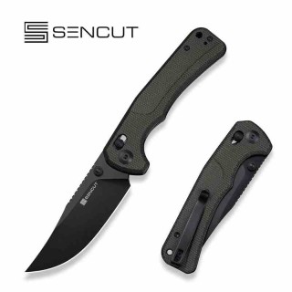 Couteau Sencut Slybolt Lame Acier 9Cr18MoV Manche Micarta Noir Bouton Lock Clip S25001A1 - Livraison Gratuite