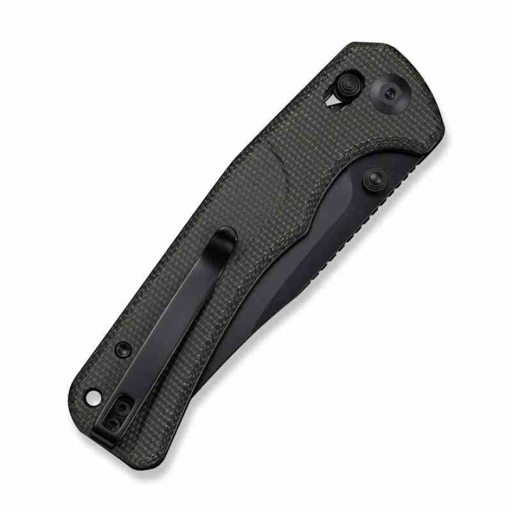 Couteau Sencut Slybolt Lame Acier 9Cr18MoV Manche Micarta Noir Bouton Lock Clip S25001A1 - Livraison Gratuite