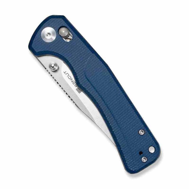 Couteau Sencut Slybolt Lame Acier 9Cr18MoV Manche Micarta Blue Bouton Lock Clip S25001A2 - Livraison Gratuite