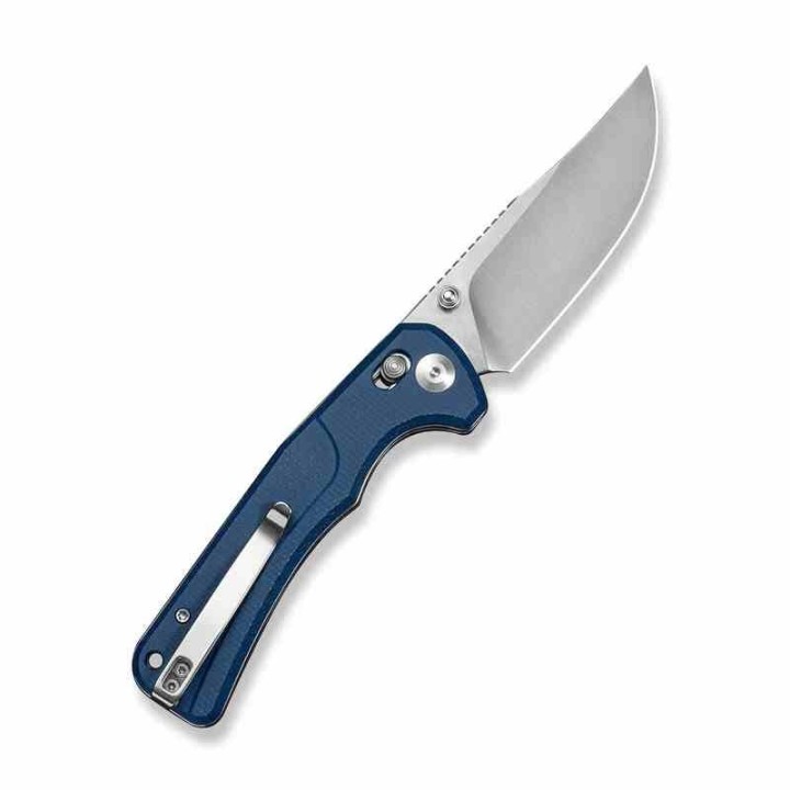 Couteau Sencut Slybolt Lame Acier 9Cr18MoV Manche Micarta Blue Bouton Lock Clip S25001A2 - Livraison Gratuite