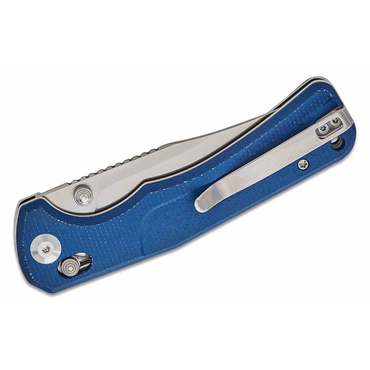 Couteau Sencut Slybolt Lame Acier 9Cr18MoV Manche Micarta Blue Bouton Lock Clip S25001A2 - Livraison Gratuite