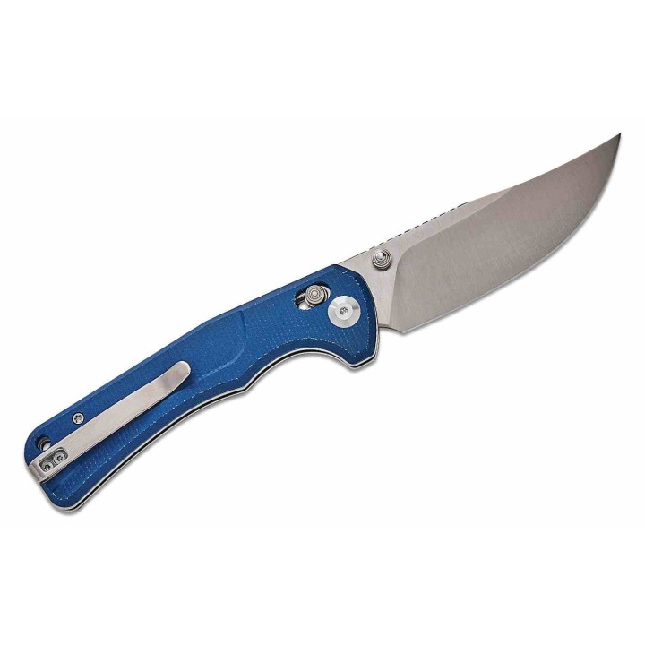 Couteau Sencut Slybolt Lame Acier 9Cr18MoV Manche Micarta Blue Bouton Lock Clip S25001A2 - Livraison Gratuite