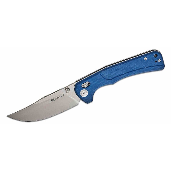 Couteau Sencut Slybolt Lame Acier 9Cr18MoV Manche Micarta Blue Bouton Lock Clip S25001A2 - Livraison Gratuite