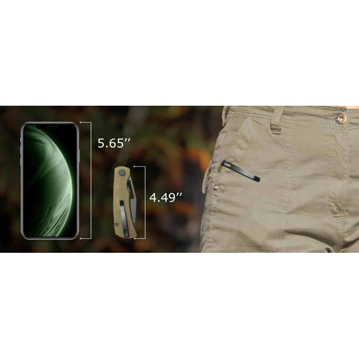 Couteau Kubey Gurkha Lame  Acier 14C28N Manche Ultem Liner Lock KIVT KUB397D - Livraison Gratuite