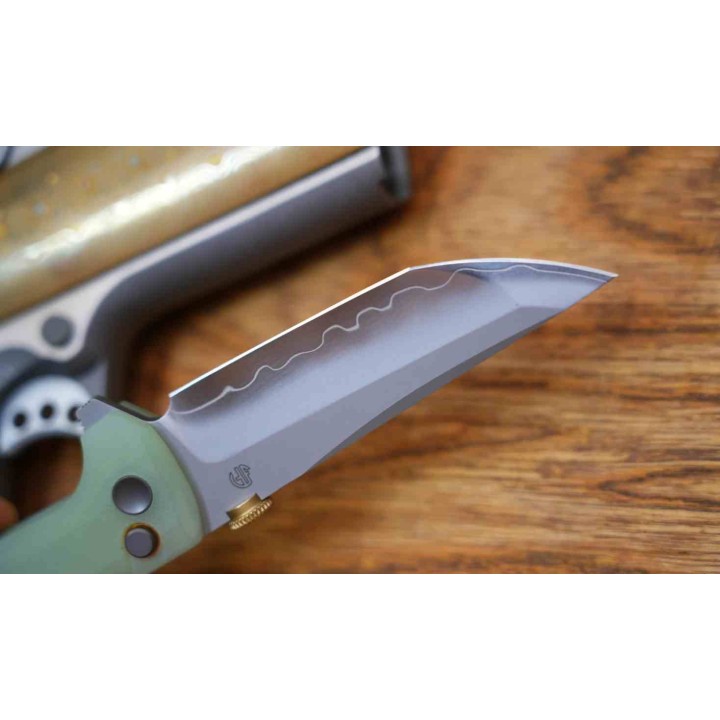 Couteau North Mountain Blade Chop2 Lame Acier SLD-Magic Manche G10 Jade Button Lock NMB2407J - Livraison Gratuite