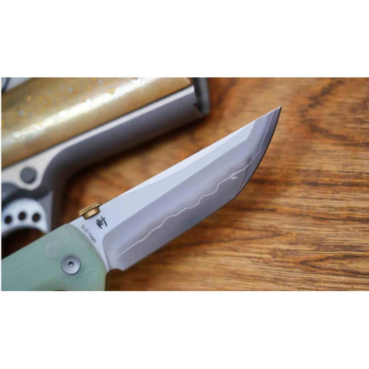 Couteau North Mountain Blade Chop2 Lame Acier SLD-Magic Manche G10 Jade Button Lock NMB2407J - Livraison Gratuite