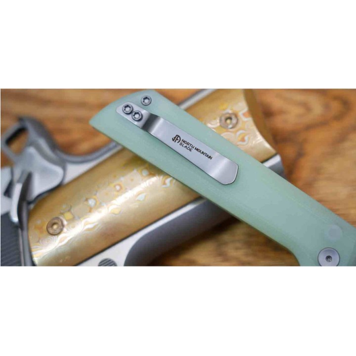 Couteau North Mountain Blade Chop2 Lame Acier SLD-Magic Manche G10 Jade Button Lock NMB2407J - Livraison Gratuite