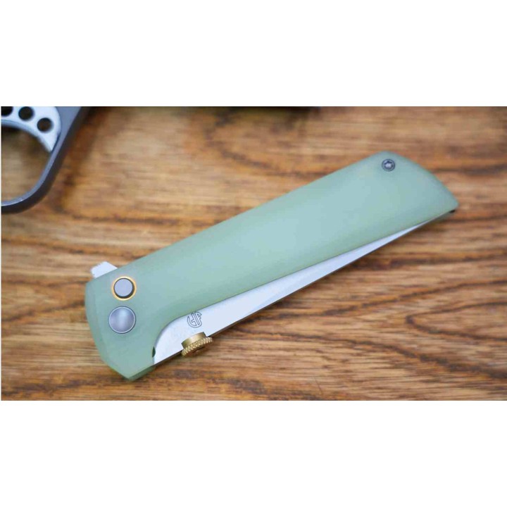 Couteau North Mountain Blade Chop2 Lame Acier SLD-Magic Manche G10 Jade Button Lock NMB2407J - Livraison Gratuite