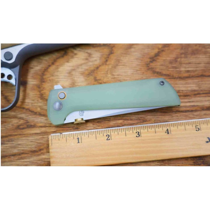 Couteau North Mountain Blade Chop2 Lame Acier SLD-Magic Manche G10 Jade Button Lock NMB2407J - Livraison Gratuite