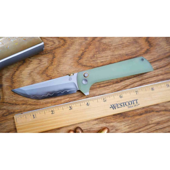 Couteau North Mountain Blade Chop2 Lame Acier SLD-Magic Manche G10 Jade Button Lock NMB2407J - Livraison Gratuite