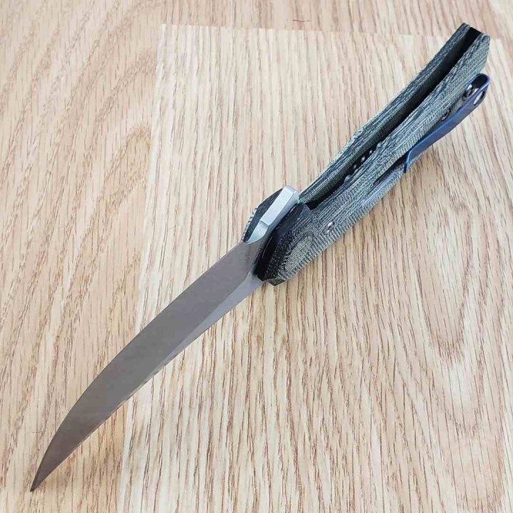 Couteau Reate PL-7 Pivot Lock Lame Acier Nitro-V Manche Micarta Green/Black KIVT REA192 - Livraison Gratuite