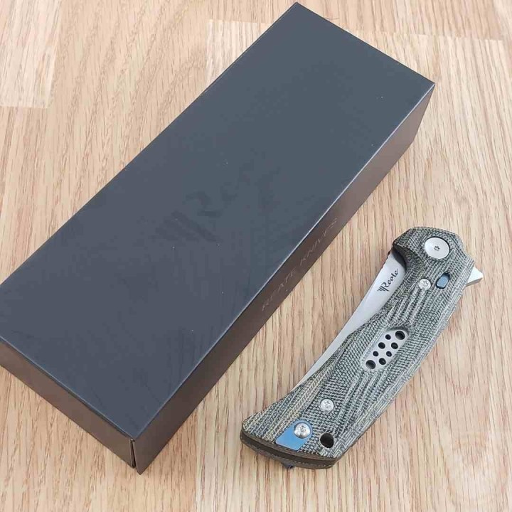 Couteau Reate PL-7 Pivot Lock Lame Acier Nitro-V Manche Micarta Green/Black KIVT REA192 - Livraison Gratuite