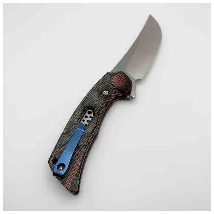 Couteau Reate PL-7 Pivot Lock Lame Acier Nitro-V Manche Micarta Red/Black KIVT REA191 - Livraison Gratuite