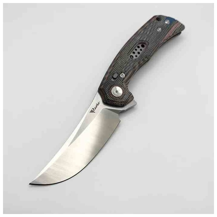 Couteau Reate PL-7 Pivot Lock Lame Acier Nitro-V Manche Micarta Red/Black KIVT REA191 - Livraison Gratuite