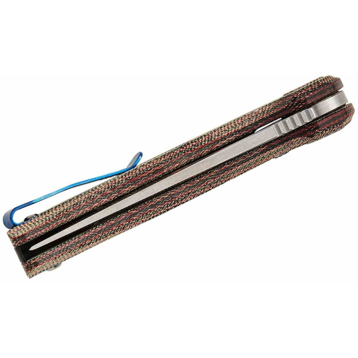 Couteau Reate PL-7 Pivot Lock Lame Acier Nitro-V Manche Micarta Red/Black KIVT REA191 - Livraison Gratuite