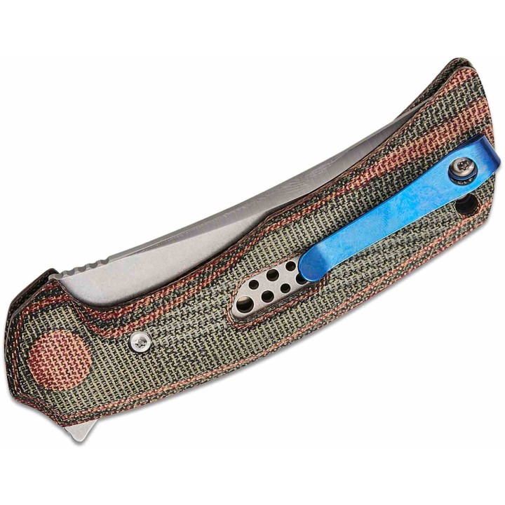 Couteau Reate PL-7 Pivot Lock Lame Acier Nitro-V Manche Micarta Red/Black KIVT REA191 - Livraison Gratuite