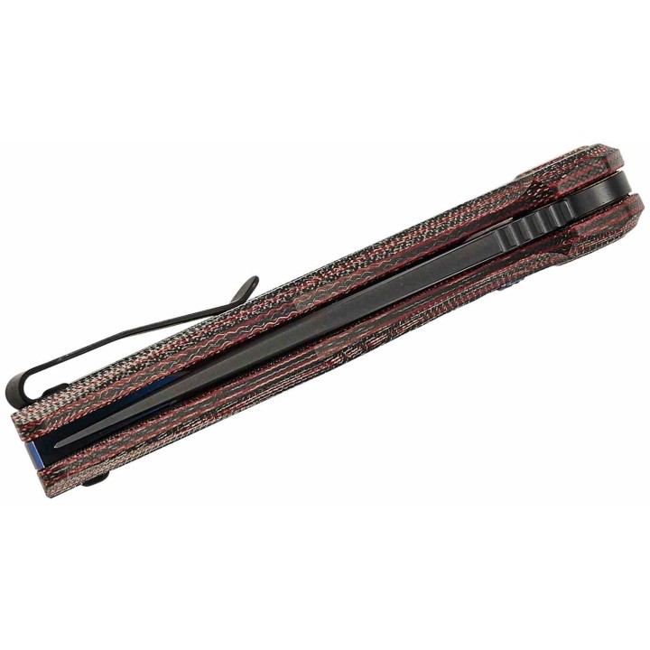 Couteau Reate PL-7 Red/Black Pivot Lock Lame Acier Nitro-V Blk Manche Micarta KIVT REA195 - Livraison Gratuite