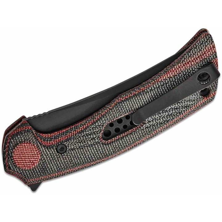 Couteau Reate PL-7 Red/Black Pivot Lock Lame Acier Nitro-V Blk Manche Micarta KIVT REA195 - Livraison Gratuite