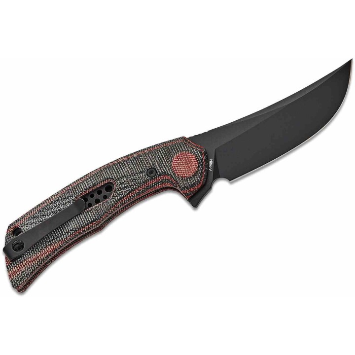 Couteau Reate PL-7 Red/Black Pivot Lock Lame Acier Nitro-V Blk Manche Micarta KIVT REA195 - Livraison Gratuite