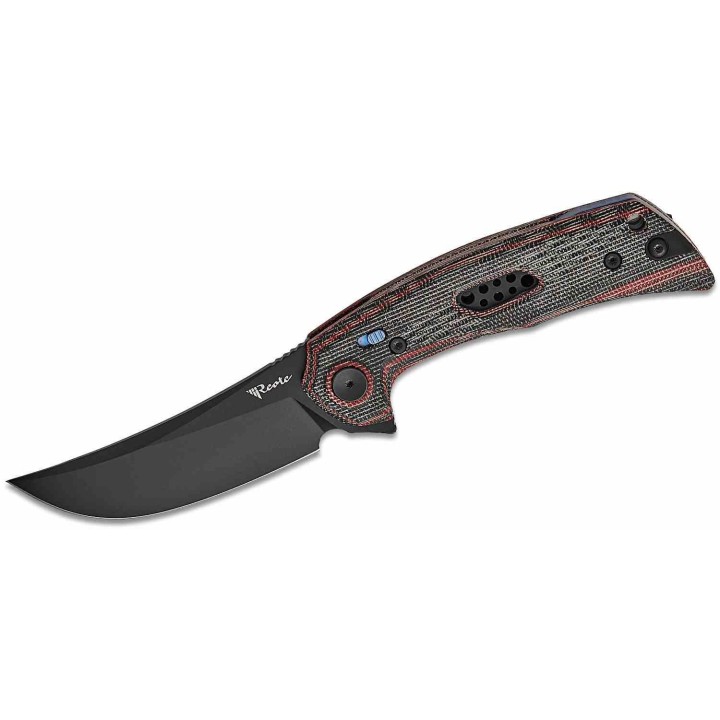 Couteau Reate PL-7 Red/Black Pivot Lock Lame Acier Nitro-V Blk Manche Micarta KIVT REA195 - Livraison Gratuite