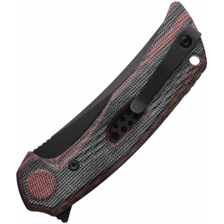 Couteau Reate PL-7 Red/Black Pivot Lock Lame Acier Nitro-V Blk Manche Micarta KIVT REA195 - Livraison Gratuite