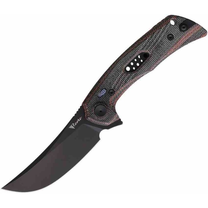 Couteau Reate PL-7 Red/Black Pivot Lock Lame Acier Nitro-V Blk Manche Micarta KIVT REA195 - Livraison Gratuite
