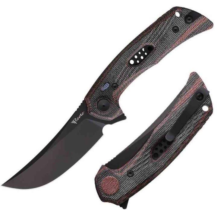 Couteau Reate PL-7 Red/Black Pivot Lock Lame Acier Nitro-V Blk Manche Micarta KIVT REA195 - Livraison Gratuite