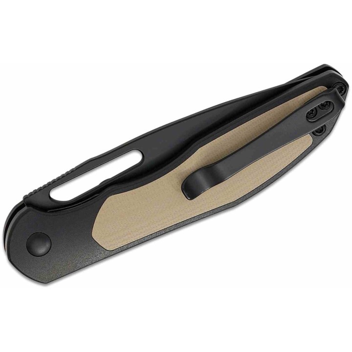 Couteau CJRB Droma Lame Acier AR-RPM9 Manche Alu Noir/G10 Desert Tan KIVT Linerlock J1963BDE - Livraison Gratuite