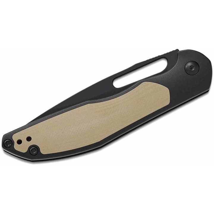 Couteau CJRB Droma Lame Acier AR-RPM9 Manche Alu Noir/G10 Desert Tan KIVT Linerlock J1963BDE - Livraison Gratuite
