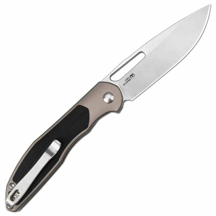 Couteau CJRB Droma Lame Acier AR-RPM9 Manche Alu Champagne/G10 KIVT Linerlock J1963BK - Livraison Gratuite