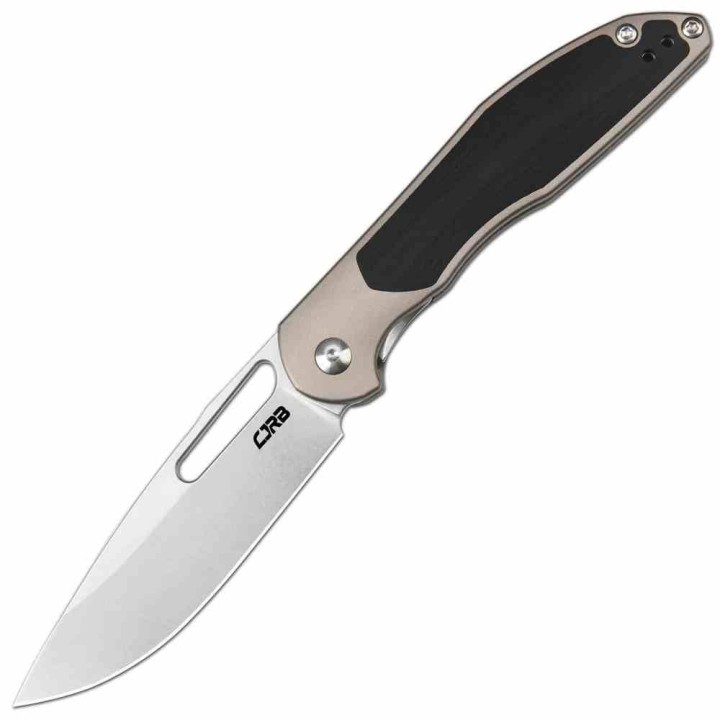 Couteau CJRB Droma Lame Acier AR-RPM9 Manche Alu Champagne/G10 KIVT Linerlock J1963BK - Livraison Gratuite