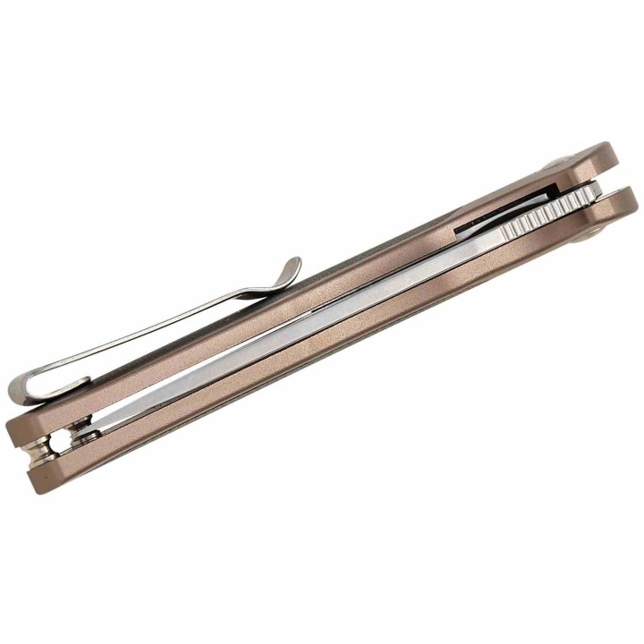 Couteau CJRB Droma Lame Acier AR-RPM9 Manche Alu Champagne/G10 KIVT Linerlock J1963BK - Livraison Gratuite