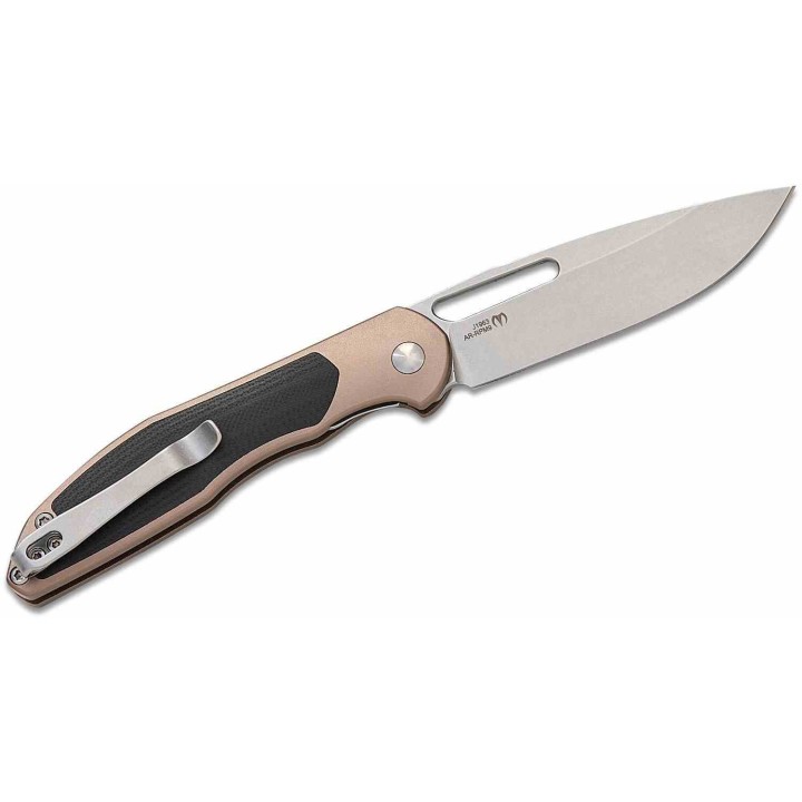 Couteau CJRB Droma Lame Acier AR-RPM9 Manche Alu Champagne/G10 KIVT Linerlock J1963BK - Livraison Gratuite
